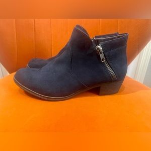Navy Suede Bootie